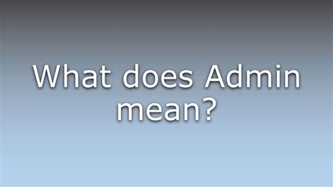 Does admin mean owner?