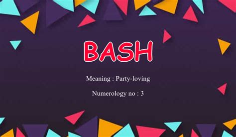 Does bash mean party?