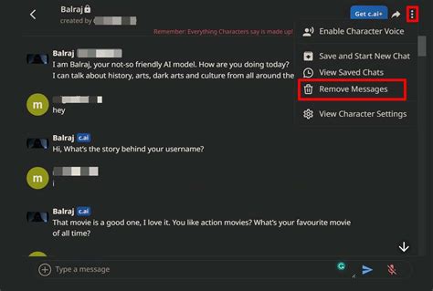 Does character AI save deleted messages?