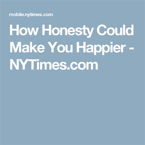 Does honesty make you happy?