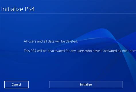 Does initializing PS4 delete all games?
