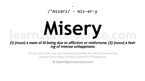 Does misery mean miserable?