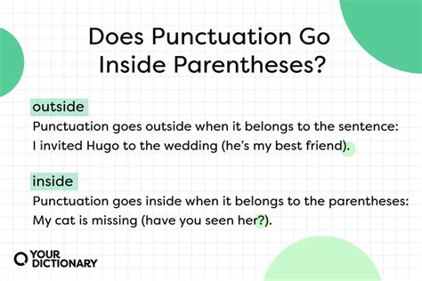 Does punctuation go inside parentheses?