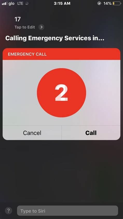 Does saying 17 to Siri call 911?