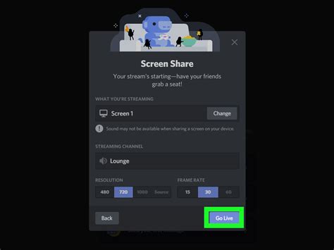Does screen sharing share audio discord?