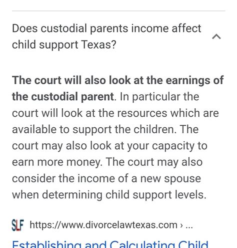 Does the custodial parents income matter for child support in Texas?
