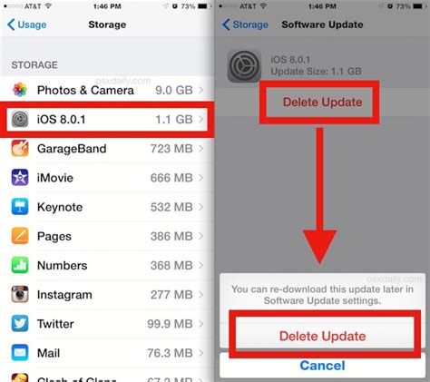 Does updating iOS delete old iOS?