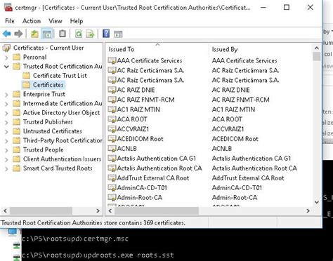 How are trusted root certificates updated?