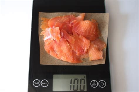 How big is 100g salmon?