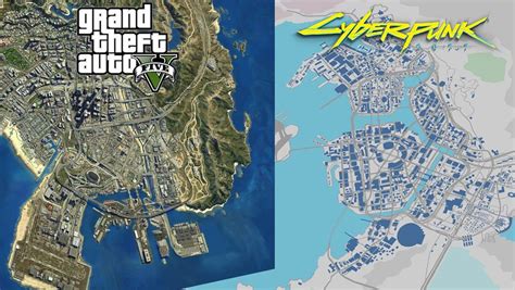 How big is Cyberpunk map compared to GTA 5?