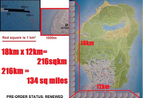 How big is GTA 5 km?