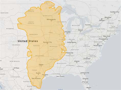 How big is Greenland vs Texas?