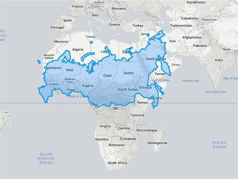 How big is Russia in real life?