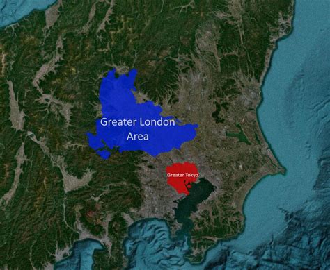 How big is Tokyo city vs London?