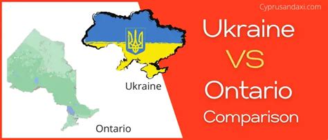 How big is Ukraine vs Ontario?