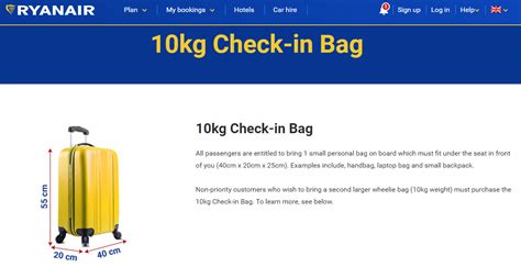 How big is a 10kg cabin bag?