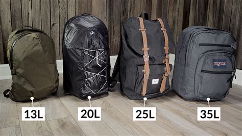 How big is a 35L rucksack?
