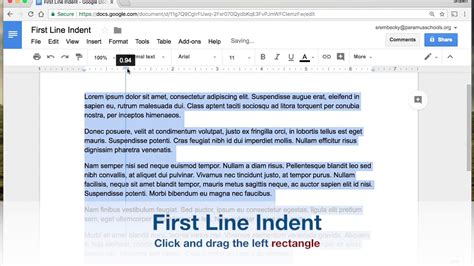 How big is a first line indent?