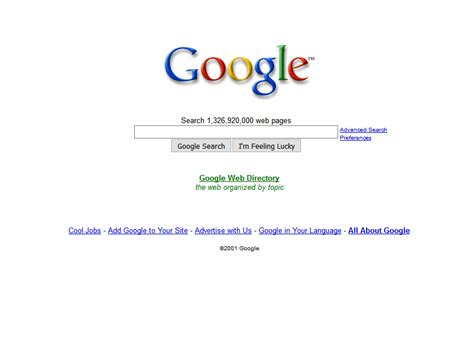 How big was Google in 2001?