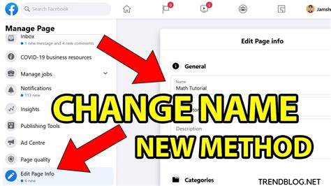 How can I change my FB page name 2023?