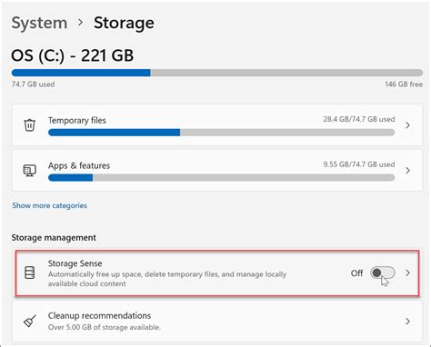 How can I change the storage settings?
