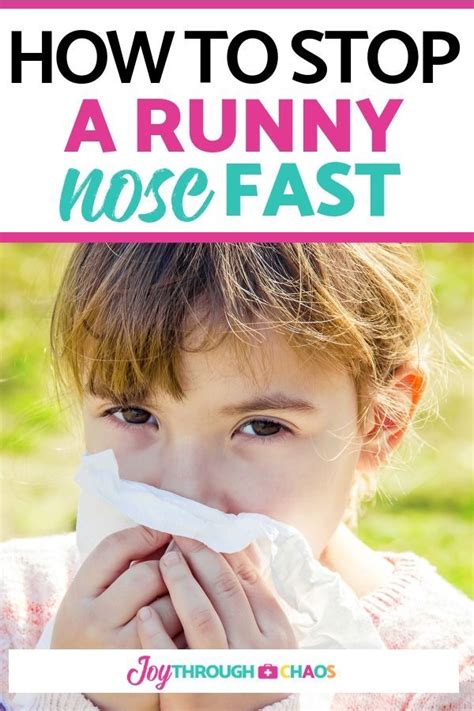 How can I get my child's nose to stop running?