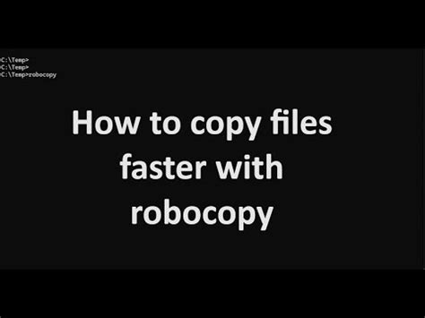 How can I make Robocopy copy faster?