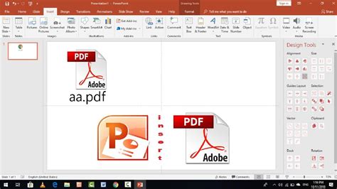 How can I open a PDF file in PowerPoint?