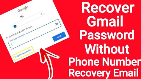 How can I recover my Gmail account without email verification?