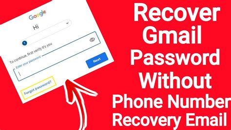 How can I recover my Gmail account without mobile number?