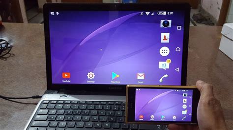 How can I share my mobile screen with my laptop?