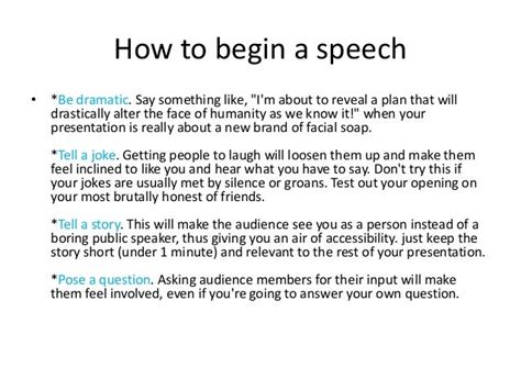 How can I start a public speech?