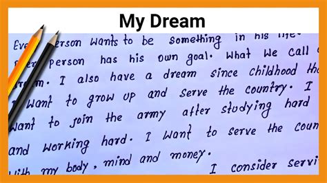 How can I write about my dream?