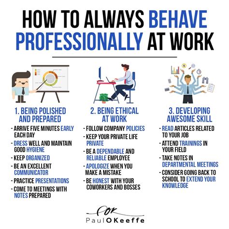 How can we always behave professionally at work?