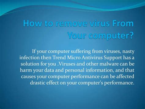 How can we remove virus?