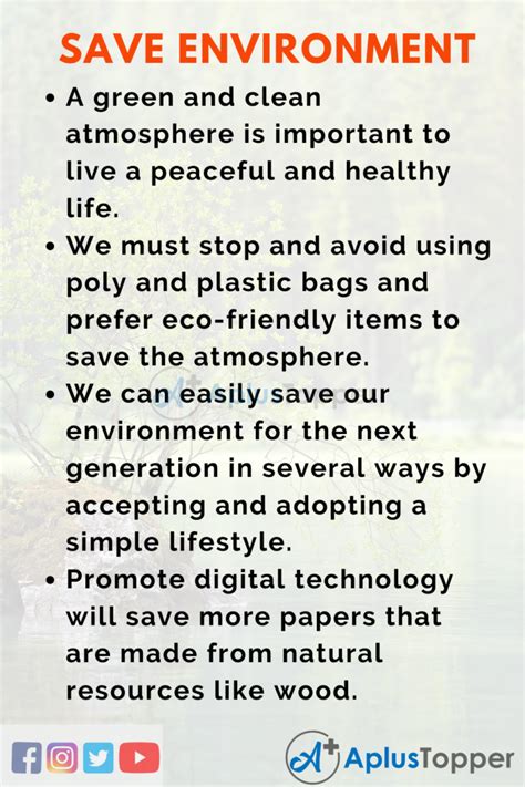 How can we save environment in 150 words?