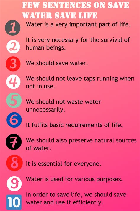 How can we save water in a few sentences?