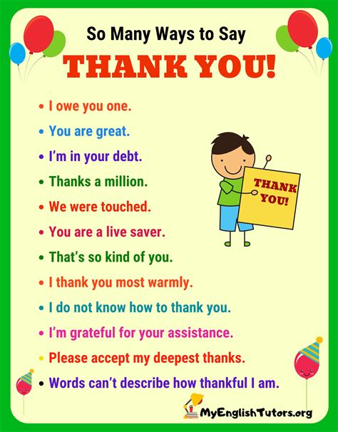 How can we say thank you in different ways?