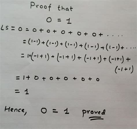 How can you prove 0 0 is not 1?