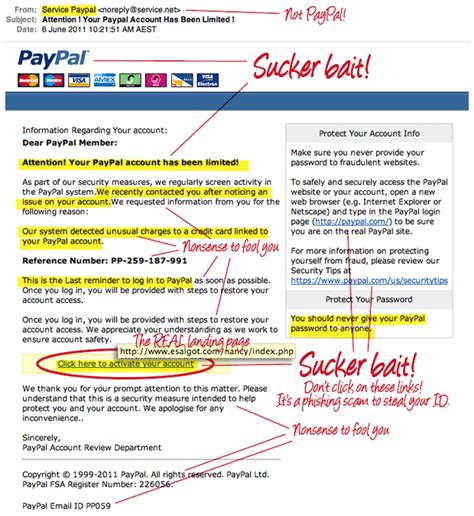 How can you tell a fake PayPal email?