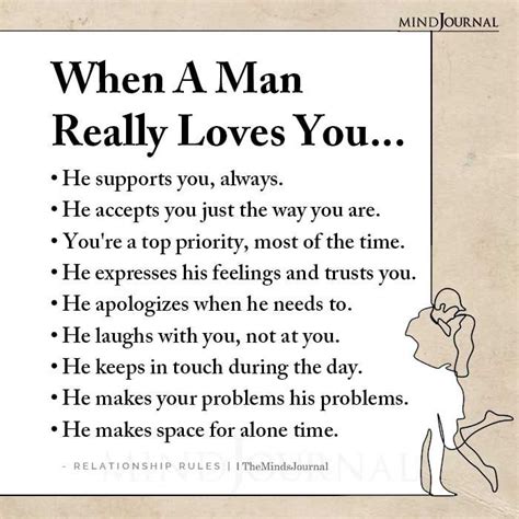 How can you tell a man really loves you?