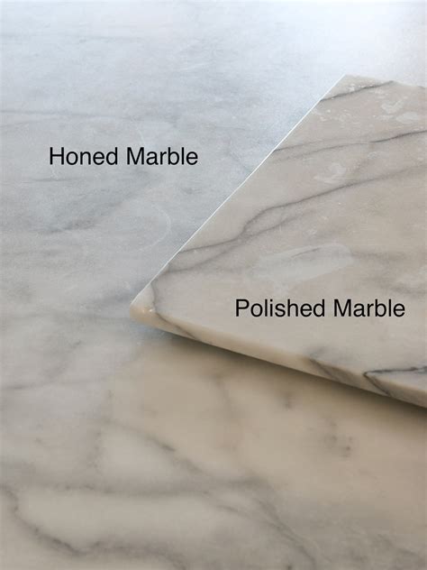 How can you tell if marble is honed or polished?