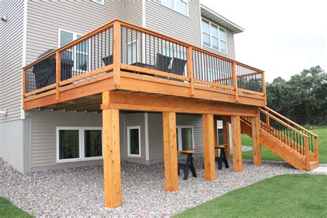 How close to house can freestanding deck be?
