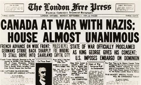 How did Canada declare war in ww2?
