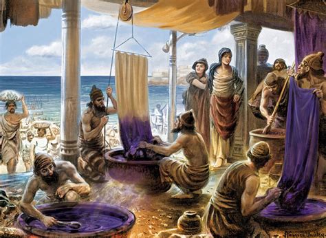 How did Phoenicians make purple dye?