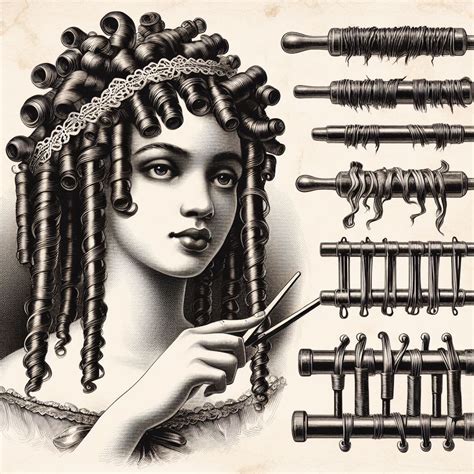 How did people curl their hair in 1800s?