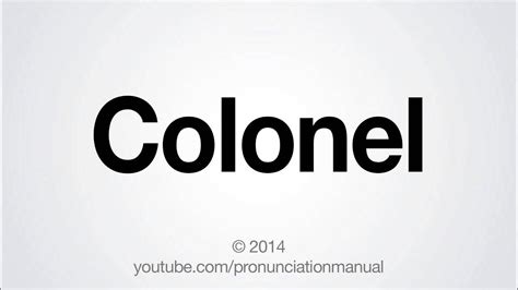 How do Canadians pronounce colonel?