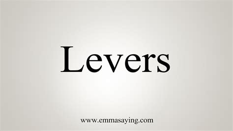 How do Canadians say lever?