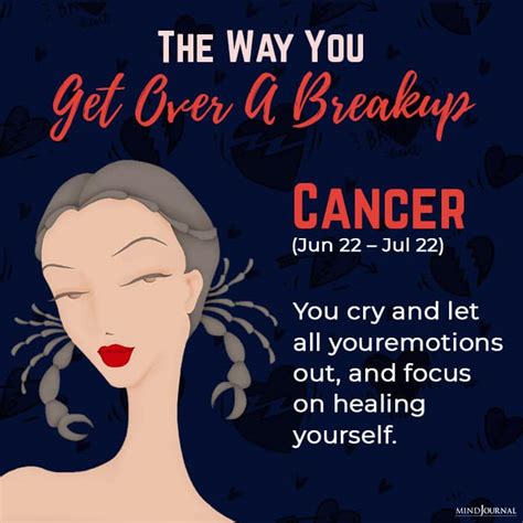 How do Cancers act after a breakup?