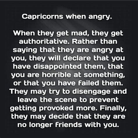 How do Capricorns act when they are upset?